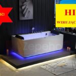 Wanna z hydromasażem EBX-185 weiß prostokątna 170cmx85cmx58cm DYSZE OBROTOWE, MASAŻE KARKU, WODOSPADY, PILOT
