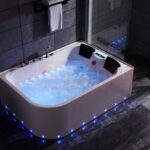 Wanna z hydromasażem LS-7001 LEWA prostokątna 170cmx120cmx56cm 2 osobowa chromoterapia z podgrzewaczem