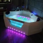 Wanna z hydromasażem LS-6025 narożna 150cmx150cmx59cm chromoterapia podgrzewacz
