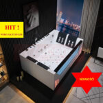Wanna z hydromasażem EB-7066 BB prostokątna 180cmx120cmx59cm 4 osobowa 2x WODOSPAD, DYSZE OBROTOWE