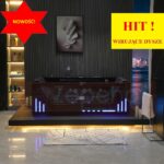 Wirujące dysze Czarna wanna z hydromasażem EBX-7066 B schwarz prostokątna 180cmx120cmx59cm Wodospad LED x 2+Ambiente z podgrzewaczem+pilot