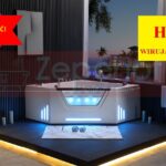 Wanna z hydromasażem BS-708 narożna 150cmx150cmx65cm + MASAŻ KARKU, DYSZE OBROTOWE+PILOT