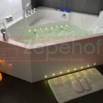 Wanna z hydromasażem CX-0487 narożna 150cmx150cmx58cm chromoterapia podgrzewacz