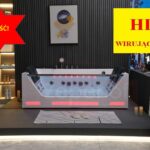 Wanna z hydromasażem EB-7065 prostokątna 180cmx120cmx59cm DYSZE OBROTOWE NA PLECY WODOSPAD, PILOT