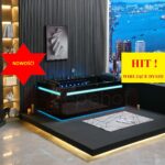 Czarna wanna z hydromasażem EBBX-D871 prostokątna 180cmx100cmx65cm DYSZE OBROTOWE, MASAŻ KARKU, WODOSPADY, PILOT