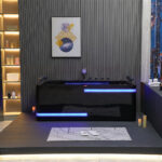 Czarna wanna z hydromasażem EBX-869 prostokątna 180cmx88cmx65cm MASAŻ RĄK!