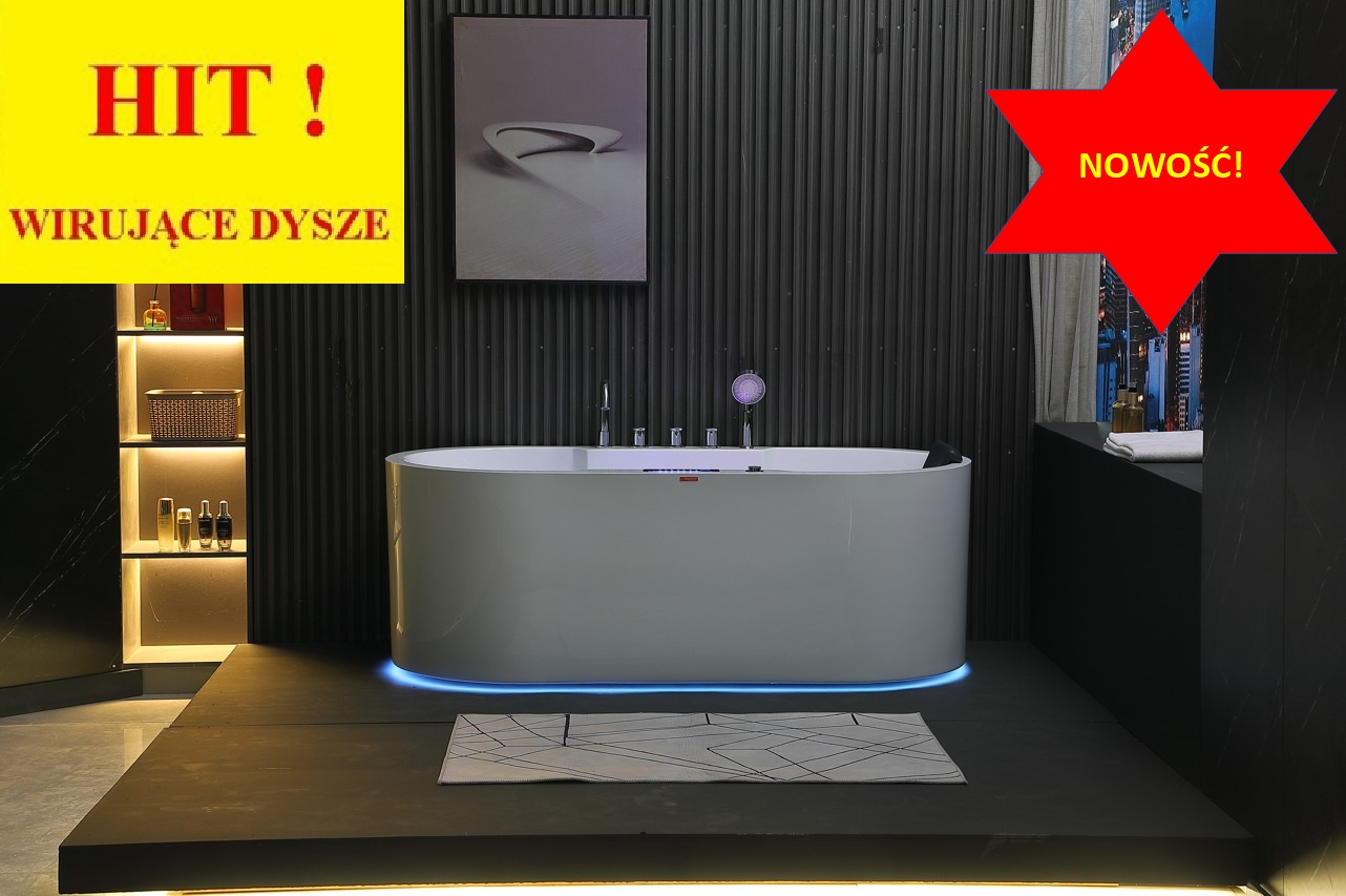 BZ-675 Wirujące dysze Wanna z hydromasażem BZX-675 prostokątna 170cmx850cmx60cm z podgrzewaczem+pilot - obrazek 1