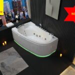 Wanna z hydromasażem EBX-101 R PRAWA prostokątna 170cmx101cmx63cm DYSZE OBROTOWE, PILOT